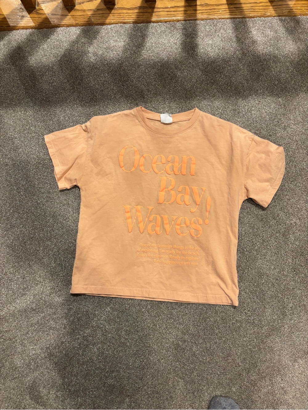 Zara Peach 'Ocean Bay Waves' Graphic Tee